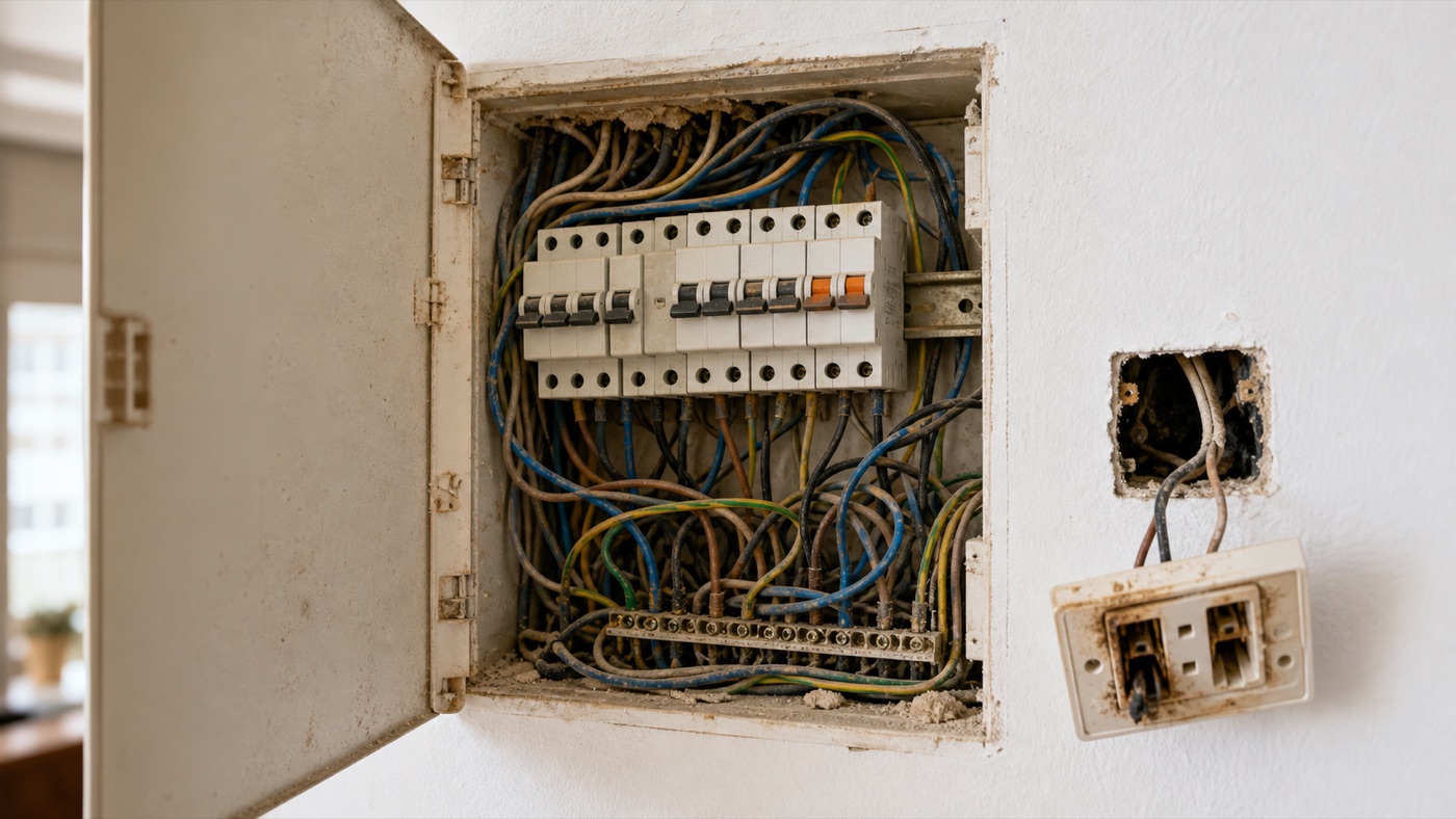 Antes de un trabajo de electricidad
