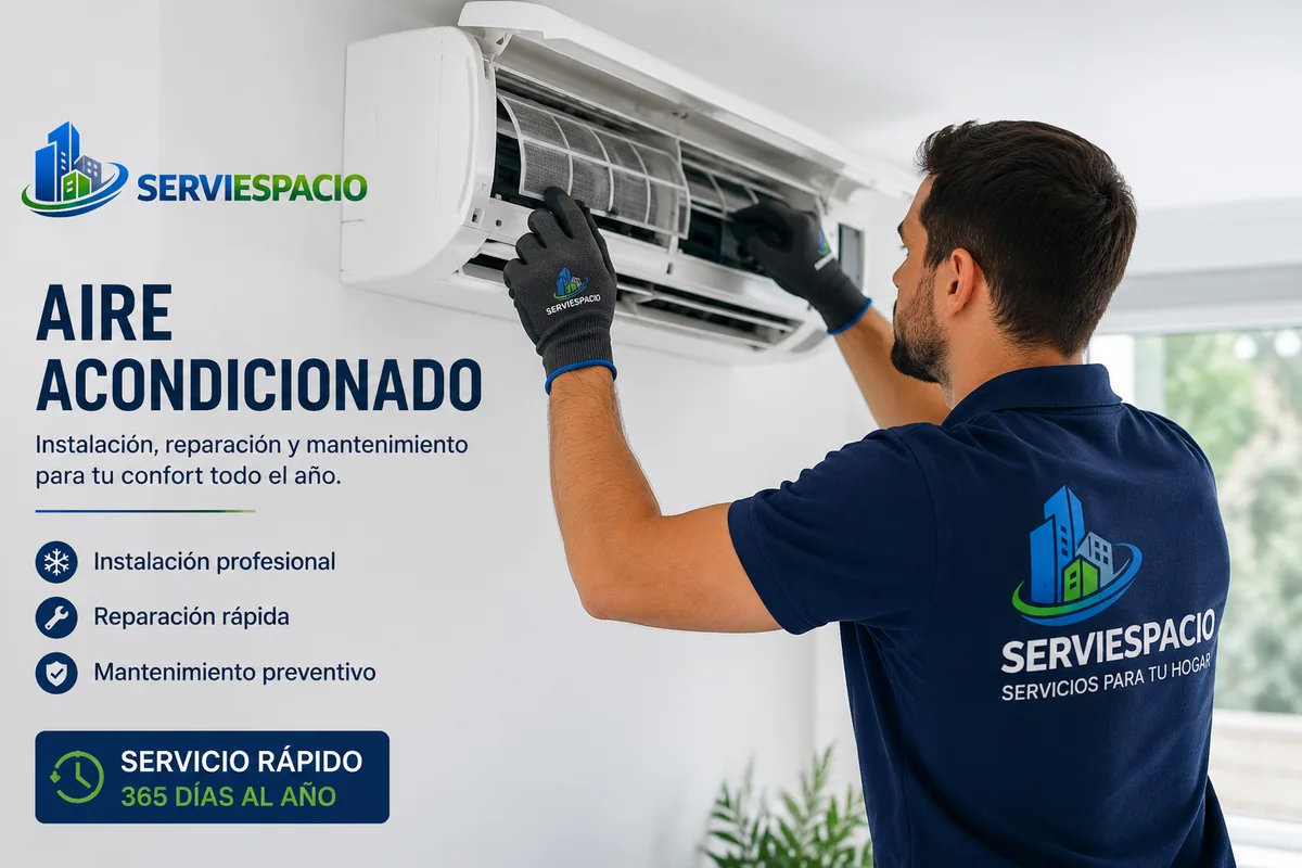 Aire acondicionado: trabajos realizados por serviespacio