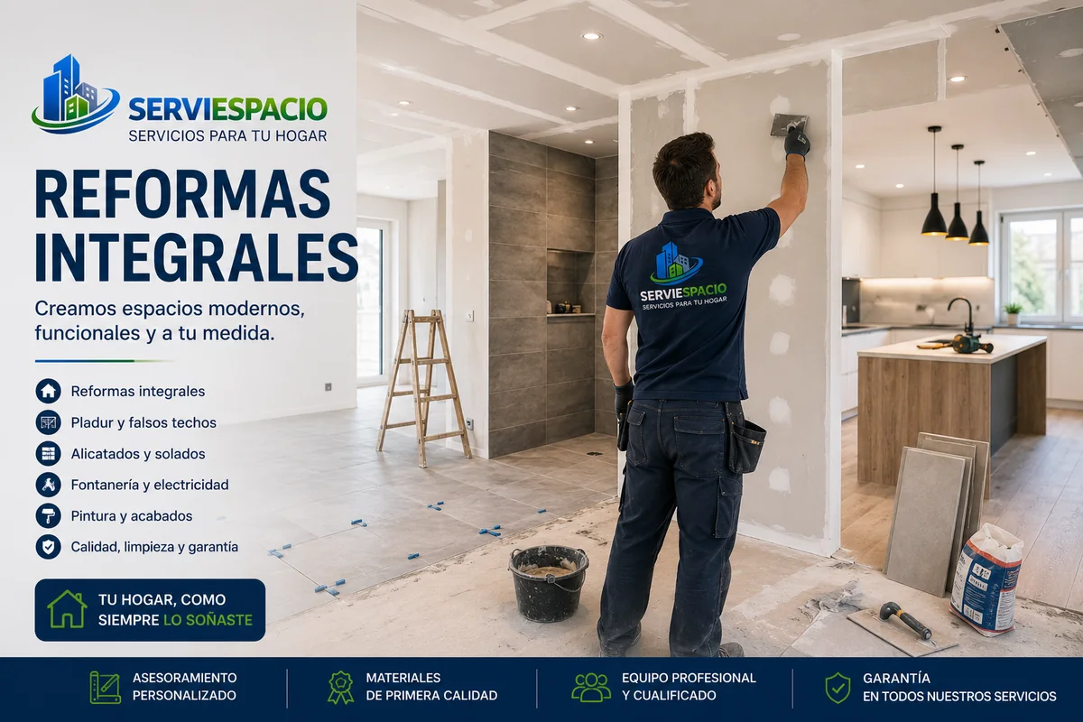 Reformas integrales y alicatados: trabajos realizados por serviespacio
